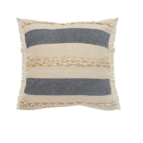 24" Denim Blue Jute Throw Pillow N270-516729