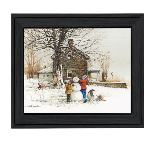 The Joy of Snow 1 Black Framed Print Wall Art N270-404933