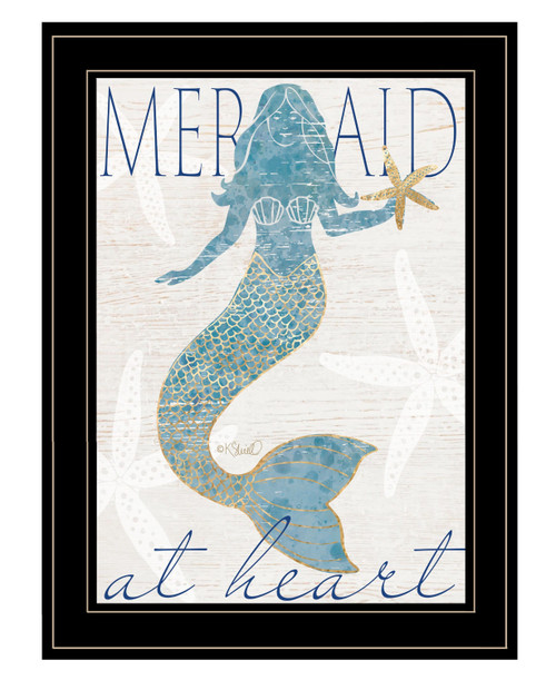 Mermaid at Heart 2 Black Framed Print Wall Art N270-407722