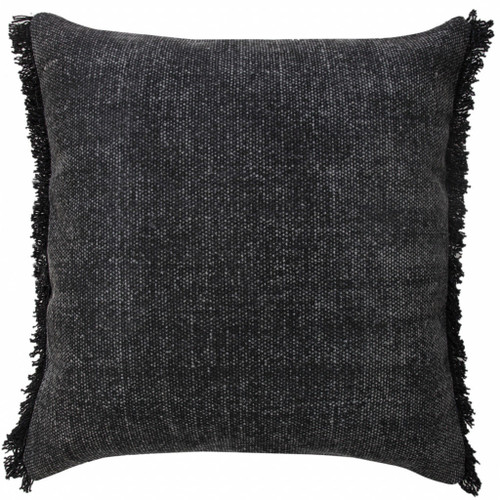 20" X 20" Jet Black 100% Cotton Zippered Pillow N270-516959