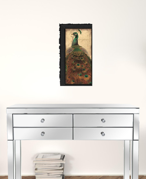 Set Of Two Peacock 2 Black Framed Print Wall Art N270-405687