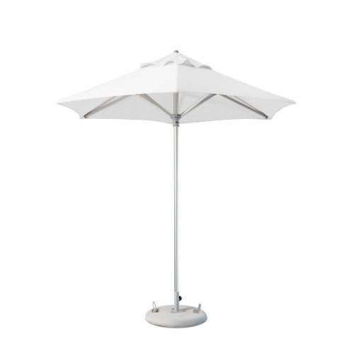 9' White Polyester Round Market Patio Umbrella N270-548999