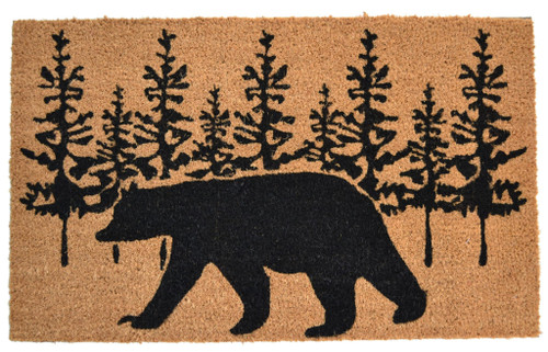18" X 30" Brown and Black Coir Bear Outdoor Fall Door Mat N270-555560