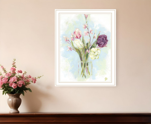 Flower Farm Bouquet White Framed Print Wall Art N270-529931