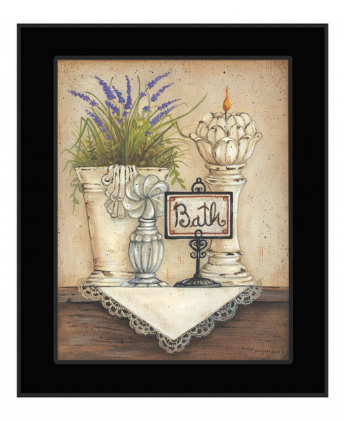 Bath 3 Black Framed Print Bathroom Wall Art N270-407807