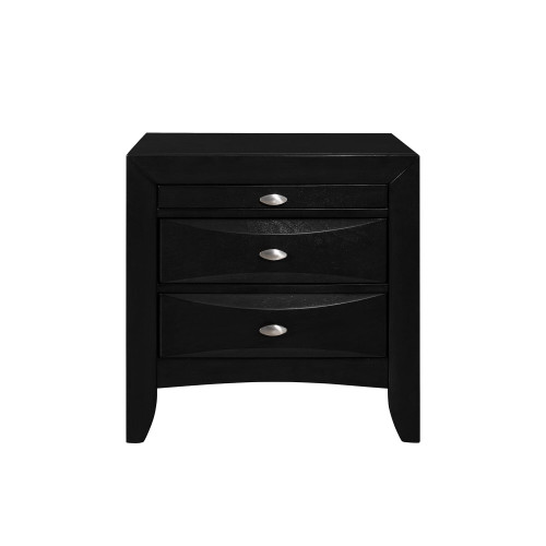 Black Nightstand With 2 Chambered Drawer N270-384019