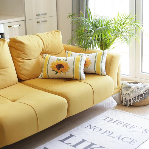 Set Of 2 20"  Fall Sunflower Lumbar Pillow Cover In Multicolor N270-376899