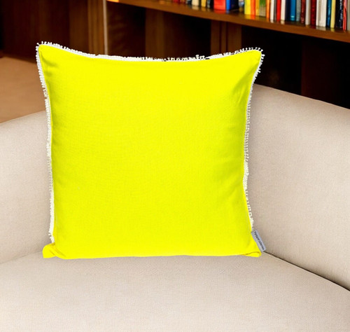 16" Yellow Cotton Throw Pillow N270-529315