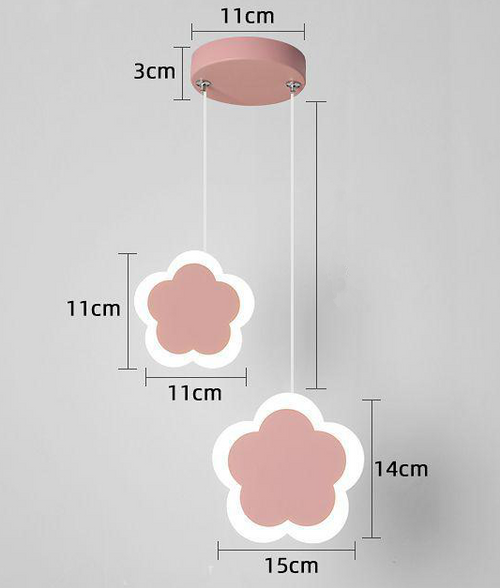 Color: B, power: warm light - Creative Heart-shaped Butterfly Flower Children's Room Ceiling Lamp C Q119-CJSN107203905EV