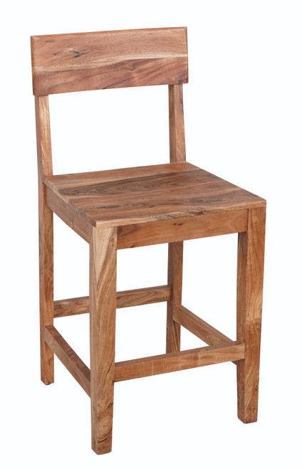 18" Wood Brown Solid Wood Counter Height Bar Chair N270-522381