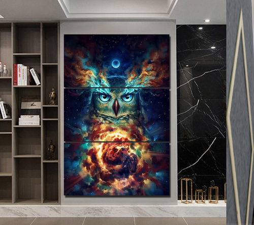 style: With frame - Die Eule - Multi-Wandbild Q119-CJJJJRHD00217-With frame