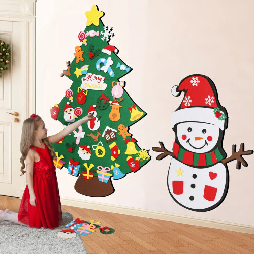 Color: MINT GREEN, Christmas Tree Height: Other - DIY Felt Christmas Tree  Montessori Busy Board Xm F640-12000035128764613