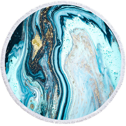 style: B, Size: 210 square grams without fring - Factory Direct Supply Of Round Printed Beach Towel Q119-CJHD107527008HS