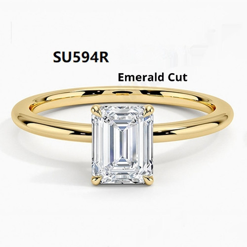 Color: 1 Karat Emerald Cut, Size: Drill Silver Ring Holder - 18K Gold Plated Ring Female Cultivatio Q119-CJYD228714314NM