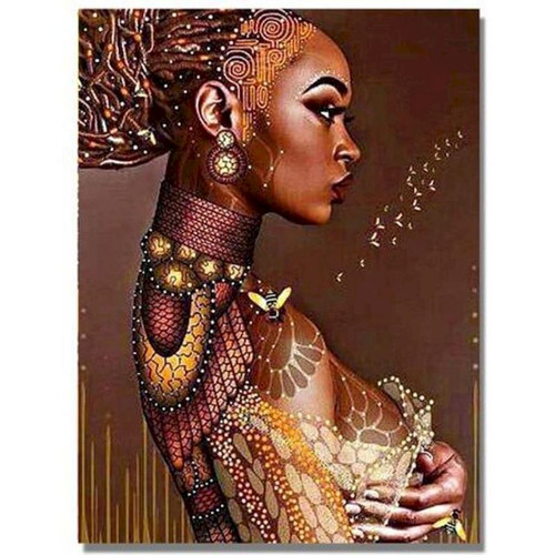 Color: 10style, Size: 60x75cm - African Woman Portrait Digital Painting DIY Q119-CJZS114492203CX