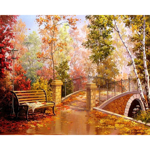 Color: B, Size: 60x75cm no fram - Gatyztoire-digital Landscape Painting, Oil Painting, Hand-painted Q119-CJZS115413106FU