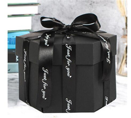 Color: Black assemble27 - Surprise Explosion Box DIY Handmade Scrapbook Photo Album Gift Box for Va Q119-CJJJJRHD00235-Black assemble27