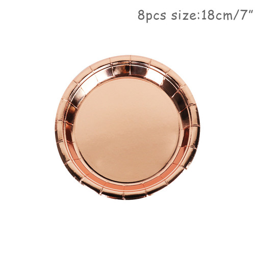 style: A - Rose Gold Paper Cups And Trays Disposable Party Supplies Q119-CJHD117738001AZ