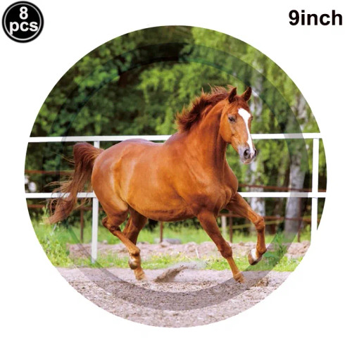 Color: light green - Horse Party Decoration Birthday Banner Felt Garland Disposable Paper Plates Ho F640-12000038988526581
