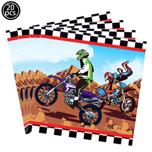 Color: Gold - Motor Cross Party Disposable Tableware Paper Plates Cups Napkins Dirt Bike Party Supp F640-12000038887076366