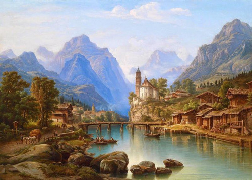 Color: X, Size: 60x75cm no fram - Gatyztoire-digital Landscape Painting, Oil Painting, Hand-painted Q119-CJZS115413172TG