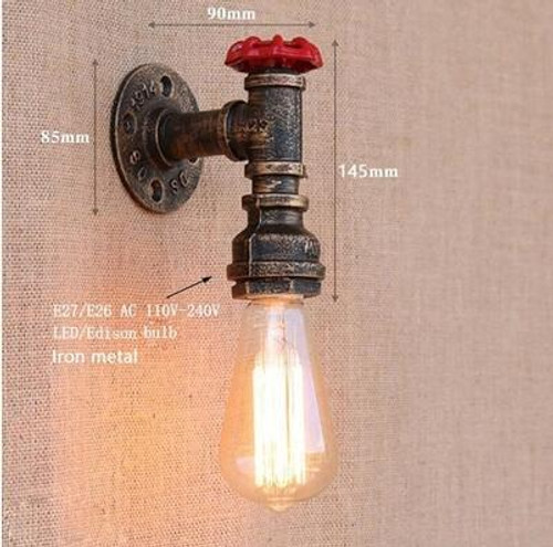 style: E, Electrical outlet: 220V US - American Minimalist Water Pipe Small Wall Lamp Bar Nostalgic Q119-CJHD120900205EV