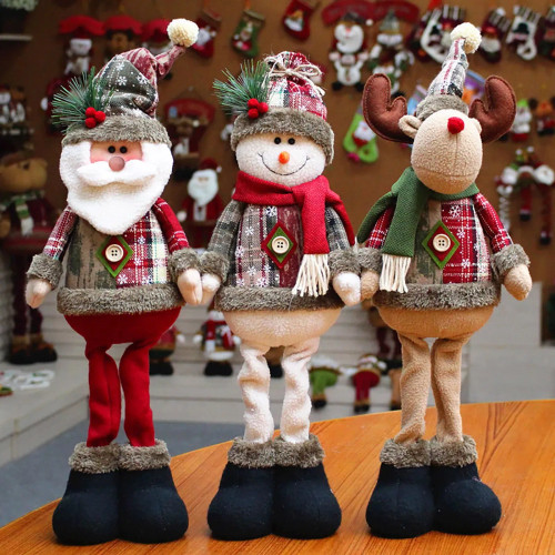 Color: Sky blue - Christmas Santa Snowman-Reindeer Christmas Decoration Leg Table Mantel Decoration F640-12000035577613896