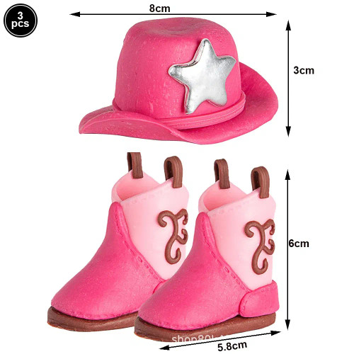 Color: Fluorescence Yellow - Cowboy Cake Topper Western Cowboy Hat and Boot Cupcake Toppers with Ba F640-12000039323944296