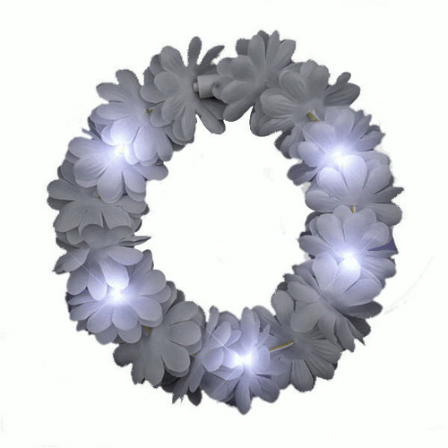 Light Up Flashing Wedding White Flower Princess Angel Halo Crown Headband A706-A1350