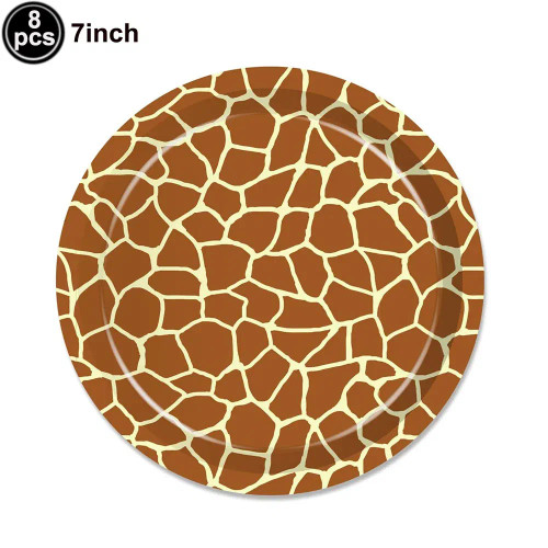 Color: MULTI - Animal Print Disposable Tableware Leopard Printed Paper Plates Napkins for Birthday  F640-12000038859323988