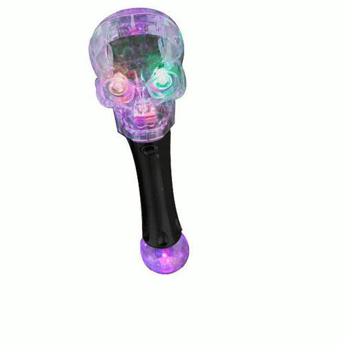 LED Flashing Spooky Cackling Skull Wand A706-185050