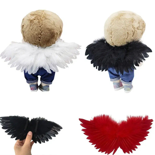 Color: Fluorescence Yellow, Size: M - Mini Angel Feather Wings White Wing Festival Dressing Up Chri F640-12000036516030394
