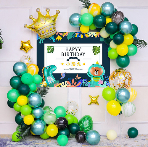 style: N - Baby One Year Old Happy Birthday Party Background Wall Q119-CJHD121826814NM