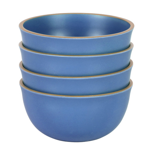 Gibson Home Rockabye 4 Piece 6.1 Inch Melamine Cereal Bowl Set in Blue D970-136604.04