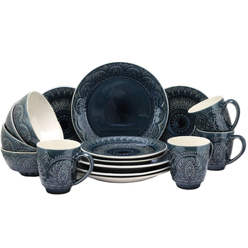 Elama Petra 16 Piece Stoneware Dinnerware Set D970-ELM-PETRA