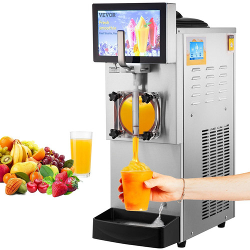 Commercial Slushy Machine, 8L / 2.1 Gal Single Bowl, Cool and Freeze Modes, 1050W Stainless Steel M E415-FBXXRJYSGMC8LI310V1