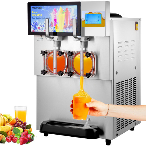 Commercial Slushy Machine, 8L / 2.1 Gal Double Bowl Margarita Machine, 1155W Stainless Steel Margar E415-FBXXRJYSGMC8L5IG9V1