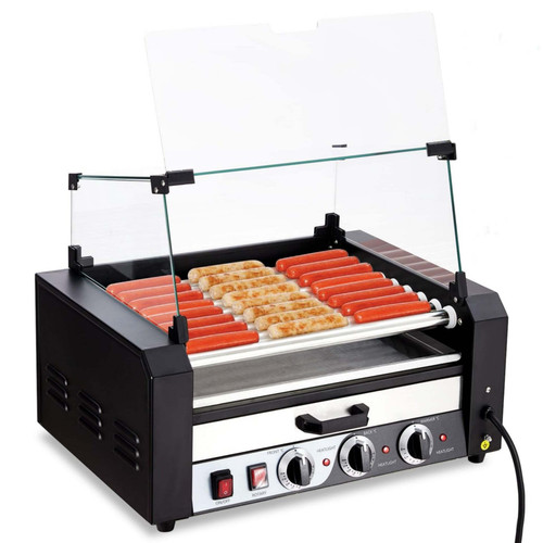 US GARVEE Hot Dog Roller 9 Rollers 24 Hot Dogs Capacity 1650W Stainless Sausage Grill Cooker Machine K484-PHO_0ZU81IB5_US
