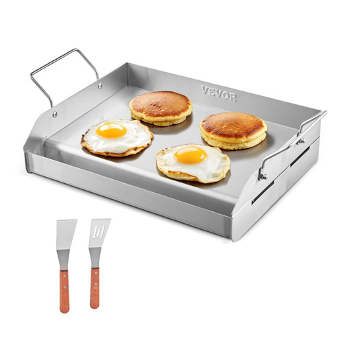 Stainless Steel Griddle, 17x13 inch Universal Flat Top Rectangular Plate, Gas Grill Griddle for BBQ E415-SCJPBXG1713IYPLMKV0