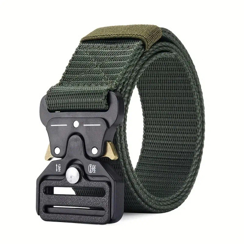 Color: army green, Belt Length: 125cm - Men's Belt Outdoor Multi Function Belt High Quality Canvas  F640-12000039560826114