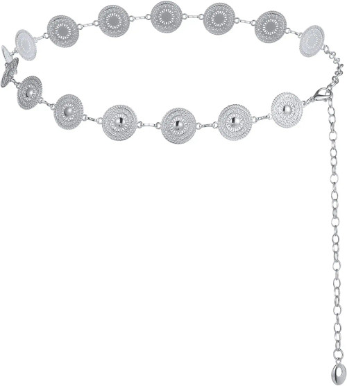 Color: army green, Belt Length: 120cm - Metal Chain Belt for Women Cowgirl Western Country Chain Be F640-12000038039836729