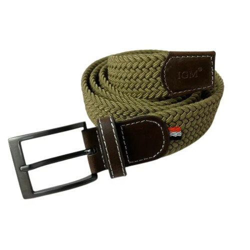 Color: Dark Khaki, Belt Length: 120cm, Ships From: CHINA - Stretch Canvas Leather Belts for Men Fem F640-12000036693223262