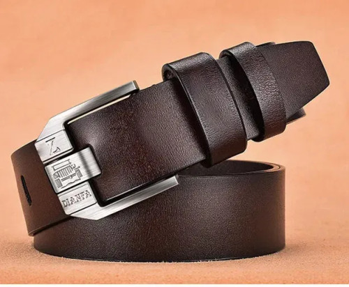 Color: WHITE, Belt Length: 130cm - 130CM Leather Cowhide Men's Belt Fashion Metal Alloy Pin Buckle  F640-12000039794935750