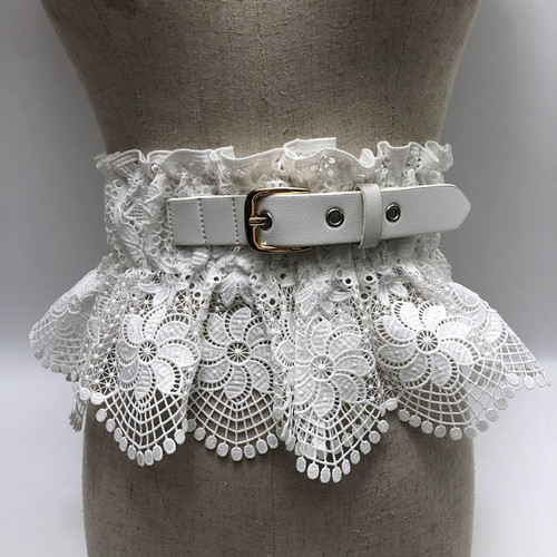 Ladies Wide Decorative White Shirt Dress Belt Q119-CJYD1228418