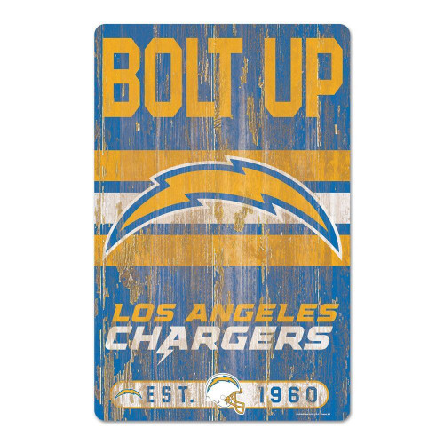 Los Angeles Chargers Sign 11x17 Wood Slogan Design Z157-3208561978