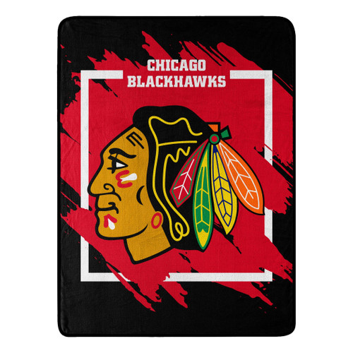 Chicago Blackhawks Blanket 46x60 Micro Raschel Dimensional Design Rolled Z157-9060433164