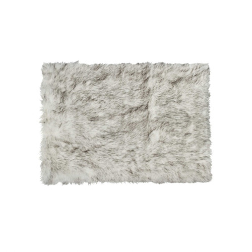 3' X 5' Gray Faux Fur Area Rug N270-317174