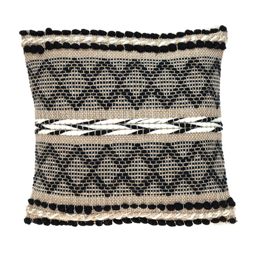 Black And Sand Woven Decorative Pillow N270-383173