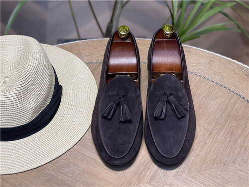 Color: Dark Gray, Size: 39 - Fashion Retro British Beanie Shoes Men's Tassel Slip-on Q119-CJYD244238313MN