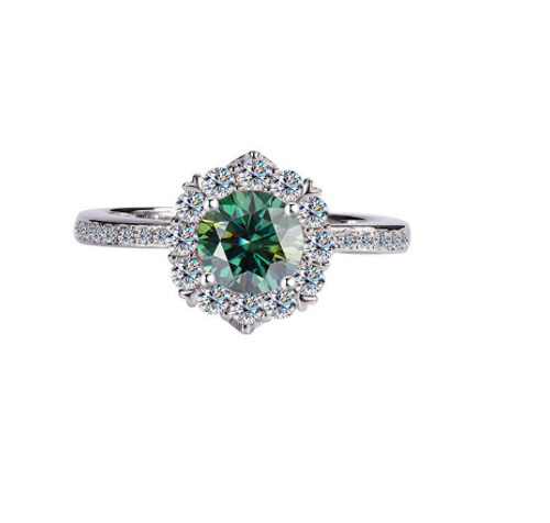 Size: Port 15 Yards, Product Color: Emerald Set - S925 Silver Moissanite Star River Diamond Ring Pl Q119-CJYD235000554BY